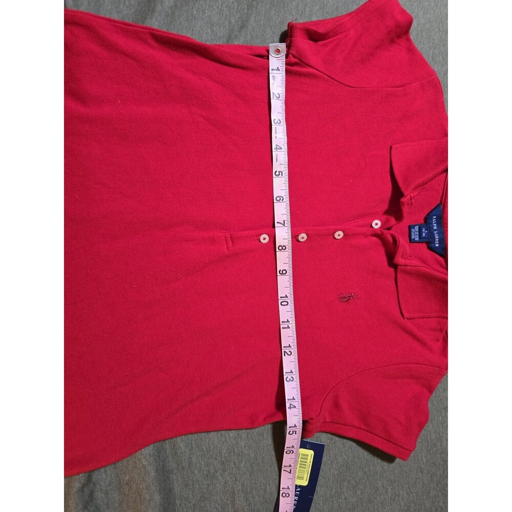 Ralph Lauren NWT Red Girls Tennis Dress Polo Gold Detail Red Pony Preppy Medium - Picture 4 of 6